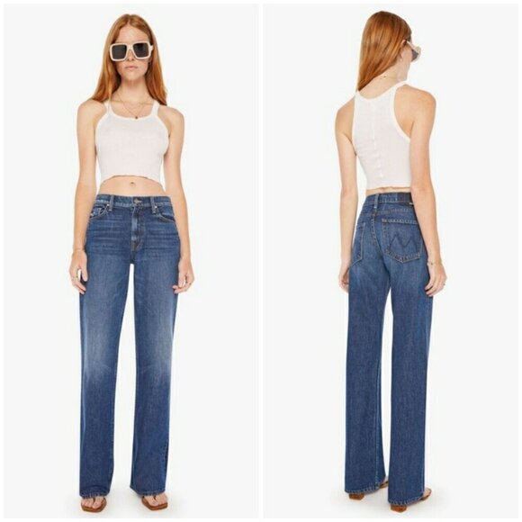 💕MOTHER SUPERIOR💕 The Bookie Heel Jeans ~ Did You Bring Me Anything? 33 NWT - Picture 2 of 16